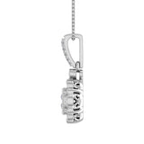 1/3 Carat Diamond Floral Pendant Necklace in Gold (Silver Chain Included) - IGI Certified