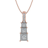 1/5 Carat Diamond 3-stone Journey Pendant Necklace in Gold (Silver Chain Included) - IGI Certified