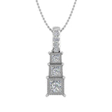 1/5 Carat Diamond 3-stone Journey Pendant Necklace in Gold (Silver Chain Included)