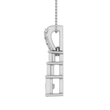 1/5 Carat Diamond 3-stone Journey Pendant Necklace in Gold (Silver Chain Included)