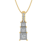 1/5 Carat Diamond 3-stone Journey Pendant Necklace in Gold (Silver Chain Included)