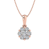 1/4 Carat Diamond Cluster Pendant Necklace in Gold (Silver Chain Included) - IGI Certified