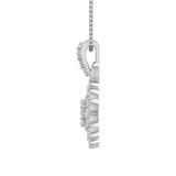 1/2 Carat Diamond Cluster Pendant Necklace in Gold (Silver Chain Included)