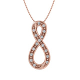 0.15 Carat Diamond Infinity Pendant Necklace in Gold (Silver Chain Included) - IGI Certified