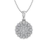 1/4 Carat Diamond Cluster Pendant Necklace in Gold (Silver Chain Included) - IGI Certified