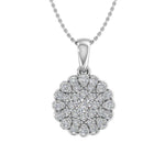 1/4 Carat Diamond Cluster Pendant Necklace in Gold (Silver Chain Included)