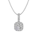 1/4 Carat Diamond Cushion Shape Pendant Necklace in Gold (Silver Chain Included) - IGI Certified