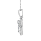 1/2 ctw Diamond Heart in Heart Infinity Pendant Necklace in Gold (Silver Chain Included) - IGI Certified