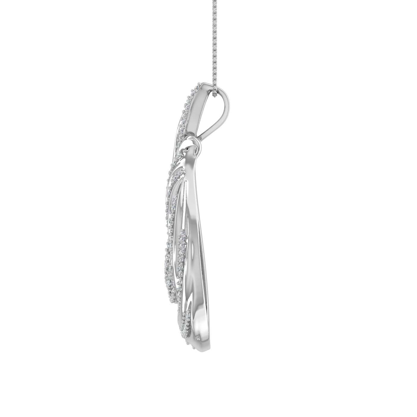 0.65 Carat Diamond Tear Drop Pendant Necklace in Gold (Included Silver Chain) - Preview 1