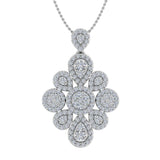 3/4 Carat Diamond Dew Drop Pendant Necklace in Gold (Silver Chain Included)
