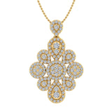 3/4 Carat Diamond Dew Drop Pendant Necklace in Gold (Silver Chain Included)
