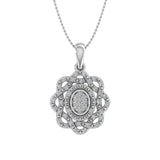 0.15 Carat Diamond Flower Shaped Pendant Necklace in Gold (Silver Chain Included) - IGI Certified