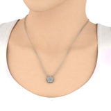 1/3 Carat Diamond Flower Shaped Pendant Necklace in Gold (Silver Chain Included) - IGI Certified