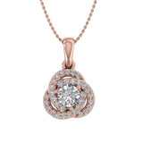 1/4 Carat Diamond Knot Cluster Pendant Necklace in Gold (Silver Chain Included) - IGI Certified