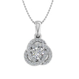 1/4 Carat Diamond Knot Cluster Pendant Necklace in Gold (Silver Chain Included) - IGI Certified