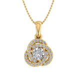 1/4 Carat Diamond Knot Cluster Pendant Necklace in Gold (Silver Chain Included)