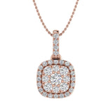 1/3 Carat Diamond Cushion Shaped Pendant Necklace in Gold (Silver Chain Included) - IGI Certified