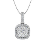 1/3 Carat Diamond Cushion Shaped Pendant Necklace in Gold (Silver Chain Included) - IGI Certified