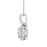 1/3 Carat Diamond Cushion Shaped Pendant Necklace in Gold (Silver Chain Included)