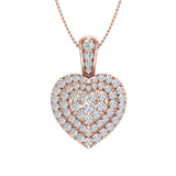 1/2 Carat Diamond Heart Pendant Necklace in Gold (Silver Chain Included) - IGI Certified