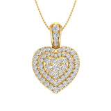 1/2 Carat Diamond Heart Pendant Necklace in Gold (Silver Chain Included) - IGI Certified