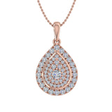 1/2 Carat Diamond Tear Drop Pendant Necklace in Gold (Silver Chain Included)