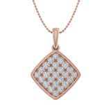 1/2 Carat Diamond Pendant Necklace in Gold (Silver Cable Chain)