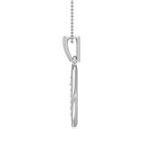 1/2 Carat Diamond Pendant Necklace in Gold (Silver Cable Chain)