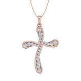 1/2 Carat Diamond Cross Pendant Necklace in Gold (Silver Chain Included) - IGI Certified