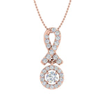 1/4 Carat Diamond Circle Drop Pendant Necklace in Gold (Silver Chain Included) - IGI Certified-thumbnail-2