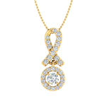 1/4 Carat Diamond Circle Drop Pendant Necklace in Gold (Silver Chain Included) - IGI Certified