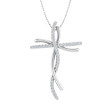 1/5 Carat Diamond Cross Pendant Necklace in Gold (Silver Chain Included) - IGI Certified