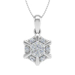 1/4 Carat Diamond Cluster Pendant Necklace in Gold
