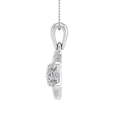 1/4 Carat Diamond Cluster Pendant Necklace in Gold-Side View