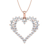 1 Carat Diamond Heart Pendant Necklace in Gold (Silver Chain Included) - IGI Certified