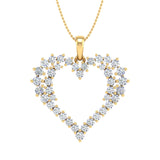 1 Carat Diamond Heart Pendant Necklace in Gold (Silver Chain Included) - IGI Certified