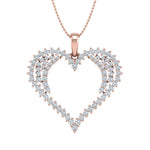 1/2 Carat Diamond Heart Pendant Necklace in Gold (Silver Chain Included) -Preview 9