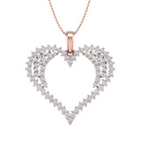 1/2 Carat Diamond Heart Pendant Necklace in Gold (Silver Chain Included) -Preview 9