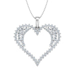 1/2 Carat Diamond Heart Pendant Necklace in Gold (Silver Chain Included) -Preview 10
