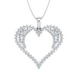 1/2 Carat Diamond Heart Pendant Necklace in Gold (Silver Chain Included) -Preview 10