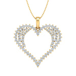 1/2 Carat Diamond Heart Pendant Necklace in Gold (Silver Chain Included) -Preview 8