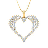 1/2 Carat Diamond Heart Pendant Necklace in Gold (Silver Chain Included) -Preview 8