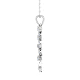 1/4 Carat Diamond Floral Drop Pendant Necklace in Gold (Silver Chain Included) - IGI Certified