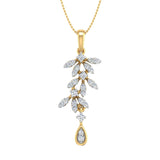 1/4 Carat Diamond Floral Drop Pendant Necklace in Gold (Silver Chain Included) - IGI Certified