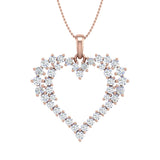 1 Carat Diamond Heart Pendant Necklace in Gold (Silver Chain Included) - IGI Certified