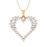 1 Carat Diamond Heart Pendant Necklace in Gold (Silver Chain Included) - IGI Certified