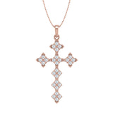1/2 Carat Diamond Cross Pendant Necklace in Gold (Silver Chain Included) - IGI Certified
