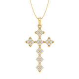 1/2 Carat Diamond Cross Pendant Necklace in Gold (Silver Chain Included) - IGI Certified