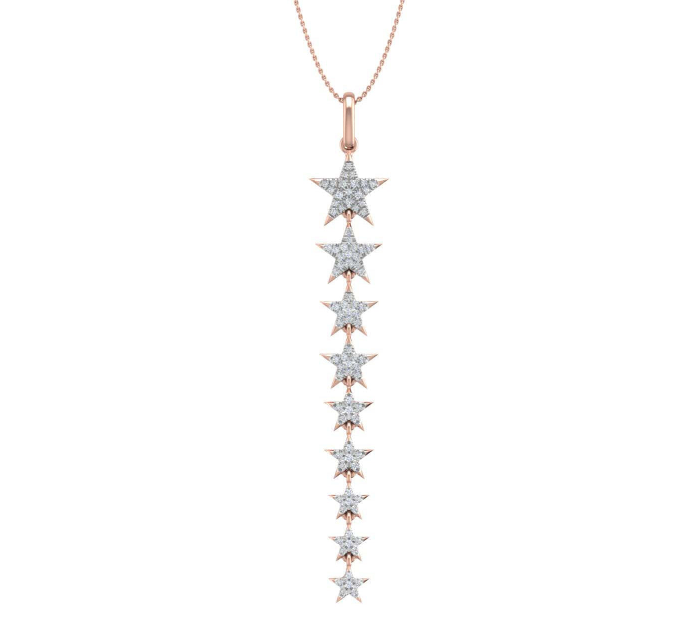 1/4 Carat Diamond Journey Pendant Necklace in Gold (Silver Chain Included) - IGI Certified