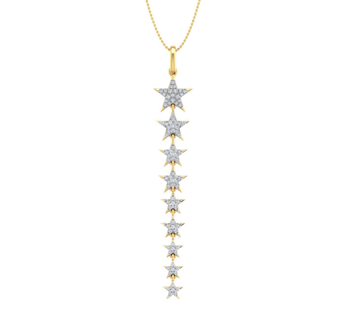 1/4 Carat Diamond Journey Pendant Necklace in Gold (Silver Chain Included) - IGI Certified